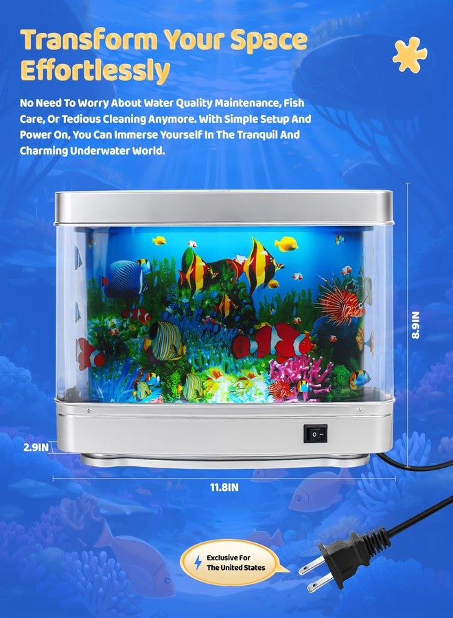 SOOBEEKE Fake Fish Tank Baby Aquarium - Artificial Fish Lamp with Moving Tropical Fish - LED Sensory Aquarium Light for Bedroom, Office, Kids, and Cat Lovers - Relaxing Night Light & Stress Reliever - Image 2